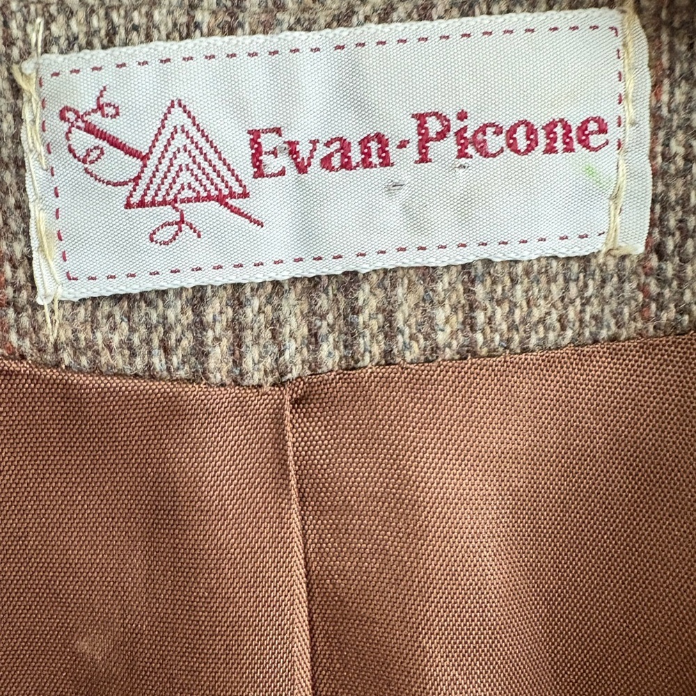 Vintage Evan Picone Wool Blend Plaid Blazer - Picture 6 of 9